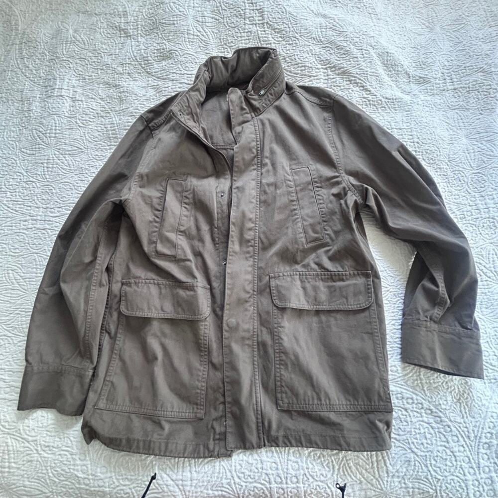 Madewell Olive Green Heavy Cotton Jacket with Hood, women's Medium